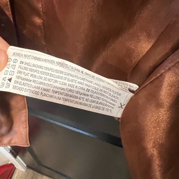 Forever 21 Faux Leather Bomber Quilted Jacket Brown - Picture 4 of 5